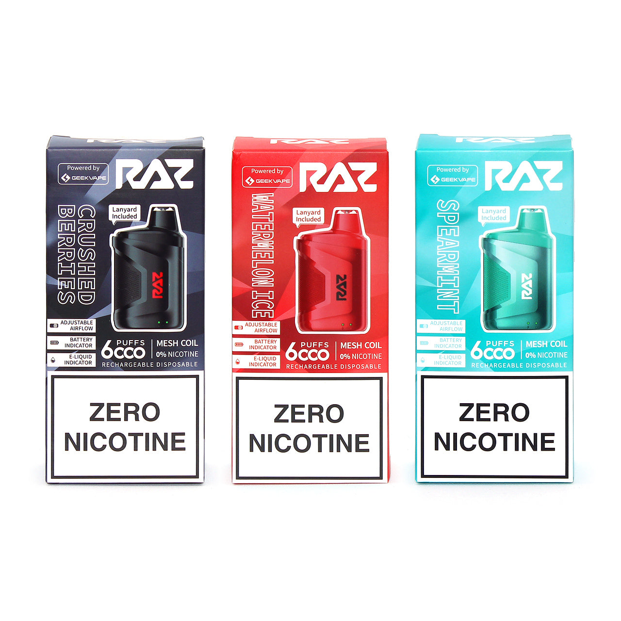 Geek Vape RAZ CA6000 Zero Nicotine Vape | Nicotine Free | 0% Vape