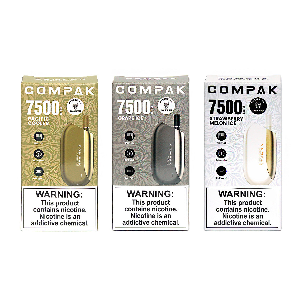 Snow Wolf Compak 7500 Disposable Vape | $15.99 | Authentic Snow Wolf